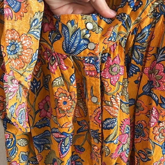 House of Harlow 1960 Cheyna Orange Floral Bohemian Midi Dress Size Large - Picture 4 of 9